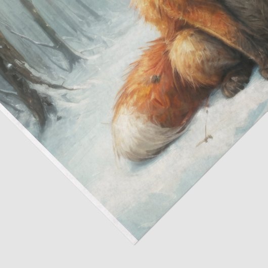 Vriendschap van vossen - Decoupage - Tissuepapier (Detail)