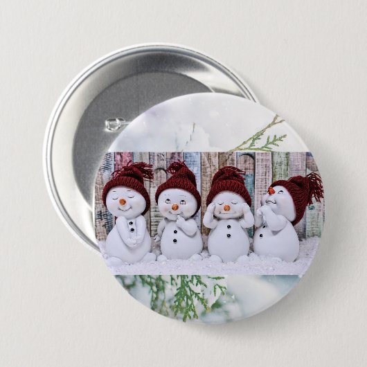 Vriendschap verwarmt een koude dag ronde button 7,6 cm (Voorkant /achterkant)