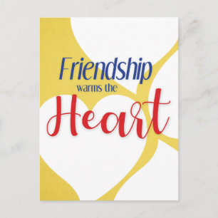 "Vriendschap verwarmt het hart" briefkaart