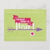 "Vriendschap verwarmt het hart" briefkaart (Voorkant)