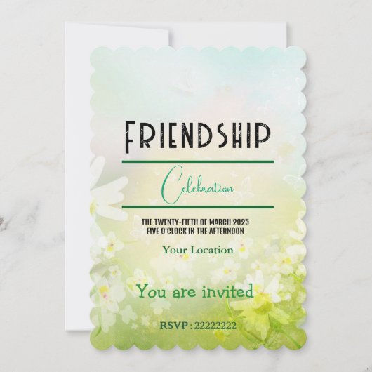 Vriendschap vieren kaart (Voorkant)