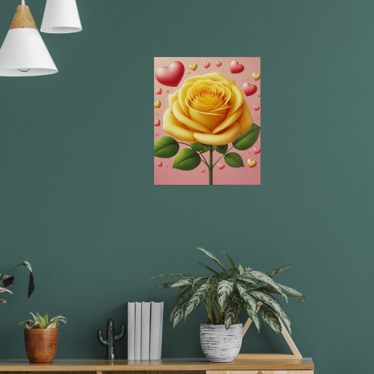 Vriendschap Yellow Rose Poster (Woonkamer 1)