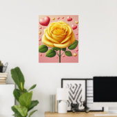 Vriendschap Yellow Rose Poster (Thuiskantoor)