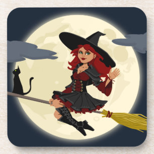 Vriendschappelijk Halloween heksenkind Bier Onderzetter