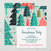 Vriendschappelijke uitnodigingen Kerstbomen patroo (Voorkant / Achterkant)