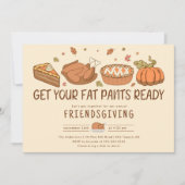 Vriendschappen geven Fat Pants Dinner Celebration Kaart (Voorkant)