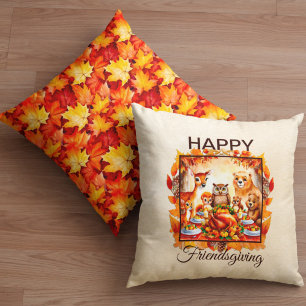 Vriendschappen geven Woodland Dieren Herfst Blader Kussen