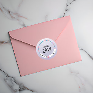 Vriendschapsarmband Paarse Verjaardag Ronde Sticker