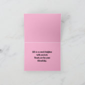 Vriendschapsdier Wenskaart Bedankkaart (Binnen)