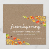 Vriendschapsdiner Autumn verlaat Thanksgiving Kaart (Voorkant / Achterkant)