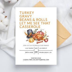 Vriendschapsdiner Turkije Thanksgiving Partij Kaart