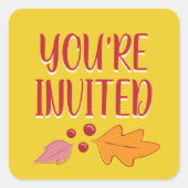 Vriendschapsfeest | Rood & Geel Envelope Seal Vierkante Sticker (Voorkant)