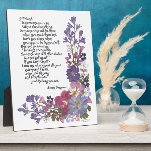 vriendschapsgedicht fotoplaat (Zijkant)