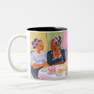 Vriendschapsmokkop voor theetijd tweekleurige koffiemok