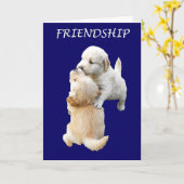 Vriendschapspapier Wenskaart, Puppies Kaart (Gele Bloem)