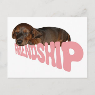 Vriendschapspuppy/hond is de beste vriend van het briefkaart