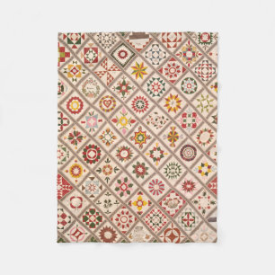 Vriendschapsquilt in gedempte kleuren fleece deken