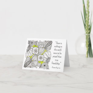 Vriendschapsquote, BW bloemendoodle met groen Bedankkaart