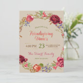 Vriendsgeven Diner Herfst Appels Kaneel Rozen Kaart (Staand voorkant)