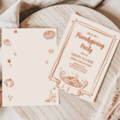 Vriendsgeven Diner Herfst Thanksgiving Party Kaart