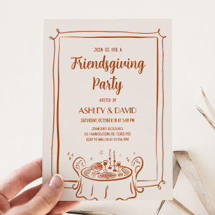 Vriendsgeven Diner Herfst Thanksgiving Party Kaart