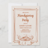 Vriendsgeven Diner Herfst Thanksgiving Party Kaart (Voorkant)