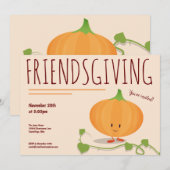 Vriendsgeven Lachende Pompoen Wijnstok Thanksgivin Kaart (Voorkant / Achterkant)
