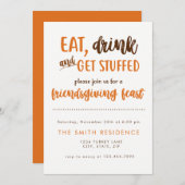 Vriendsgeven Thanksgiving Diner Feest Potluck Kaart (Voorkant / Achterkant)