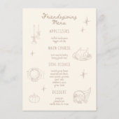 Vriendsgeven Thanksgiving Neutraal Diner Menu (Voorkant)