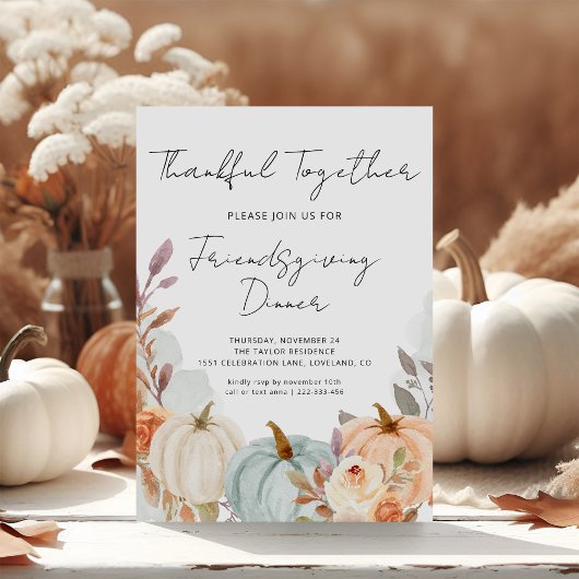 Vriendsgiving Diner Pompoen Uitnodiging Sjabloon