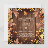 Vriendsgiving Diner Rustieke Thanksgiving Party Kaart (Voorkant)
