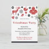 Vriendsmas uitnodigingen Kerst Nordic (Staand voorkant)