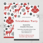 Vriendsmas uitnodigingen Kerst Nordic (Voorkant / Achterkant)