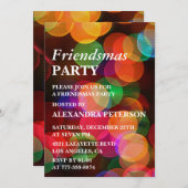 Vriendsmas uitnodigingen Kleurrijke Confetti Spark (Voorkant / Achterkant)