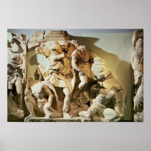 Vriesdetail van een slagveld poster