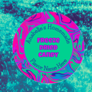 Vriesdrogen gedroogd Snoep Kleurrijke Cool Custom  Ronde Sticker