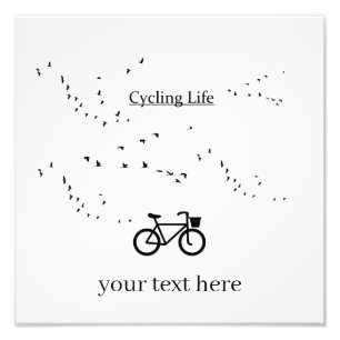 Vrij als een vogel Fietsleven Zwart en Wit Kunst Foto Afdruk