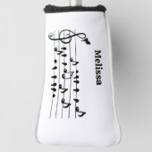 Vrij als vogel, zangvogels die als muzikale noten golfheadcover (Draai 90)