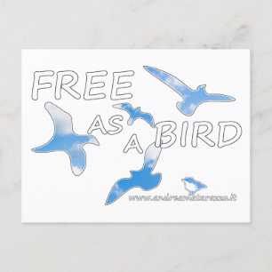 Vrij als vogelvrij briefkaart