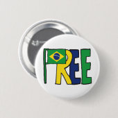 Vrij Brazilië Ronde Button 5,7 Cm (Voorkant /achterkant)