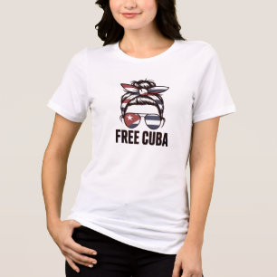 Vrij Cuba – Cubaanse Vrijheidsprotest Vrouw Tri-Blend Shirt