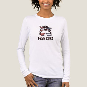 Vrij Cuba – Vrouw protesteert voor Cubaanse vrijhe Tri-Blend Shirt
