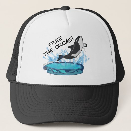 VRIJ DE ORCAS! TRUCKER PET (Voorkant)