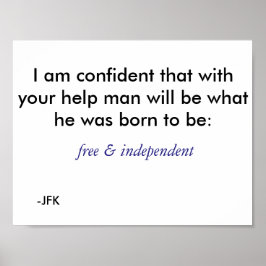 Vrij en onafhankelijk - blauw poster