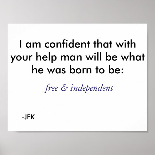 Vrij en onafhankelijk - blauw poster (Voorkant)