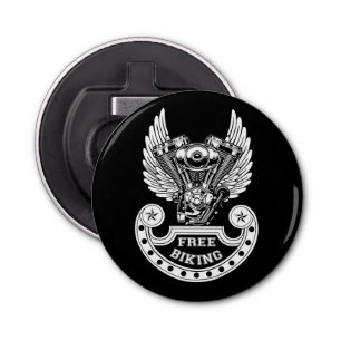 Vrij fietsen button flesopener