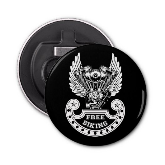 Vrij fietsen button flesopener (Voorkant)