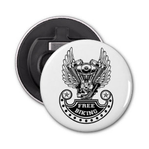 Vrij fietsen button flesopener