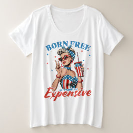 Vrij geboren, maar duur grote maat t-shirt