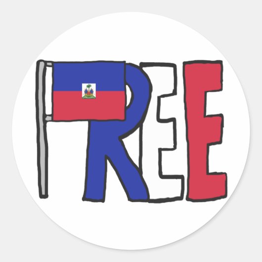 Vrij Haïti Ronde Sticker (Voorkant)